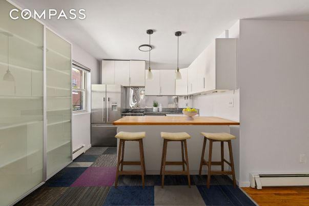 Interior, Kitchen, Pendant Lights, Stainless Steel Appliances, Wood Texture Flooring