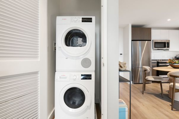 Interior, Recessed Lighting, Utility Closets, Washer, Wood Texture Flooring