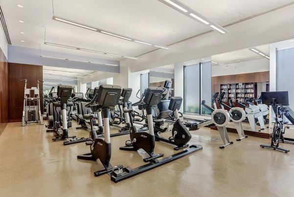 Fitness Equipment, Gym, Interior, Recessed Lighting, Wooden Walls