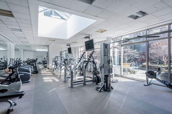 Fitness Equipment, Gym, Interior, Recessed Lighting