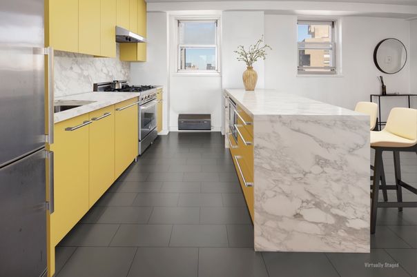 Interior, Kitchen, Marble Walls, Stainless Steel Appliances