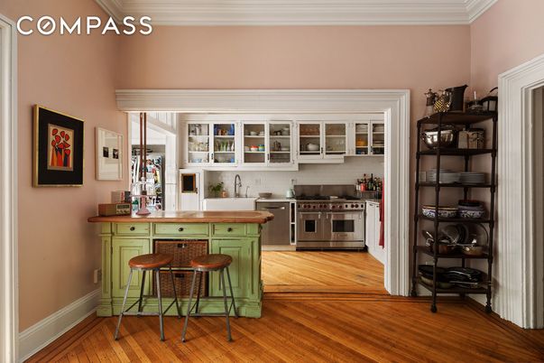Interior, Kitchen, Stainless Steel Appliances, Wood Texture Flooring