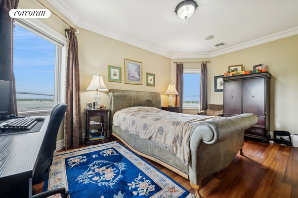 Bedroom, Home Office, Interior, Water, Wood Texture Flooring