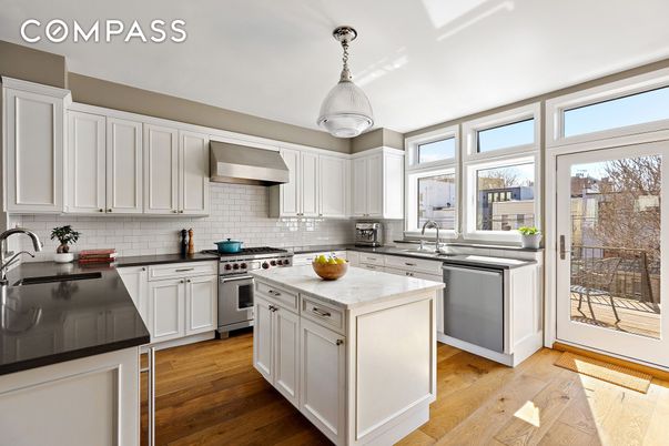 Interior, Kitchen, Pendant Lights, Stainless Steel Appliances, Wood Texture Flooring