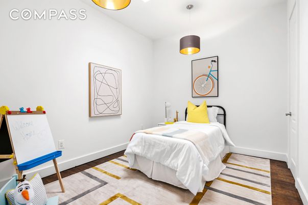 Bedroom, Interior, Pendant Lights, Wood Texture Flooring
