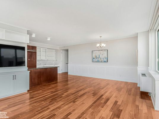 Chandelier, Empty room, Interior, Kitchen, Wood Texture Flooring