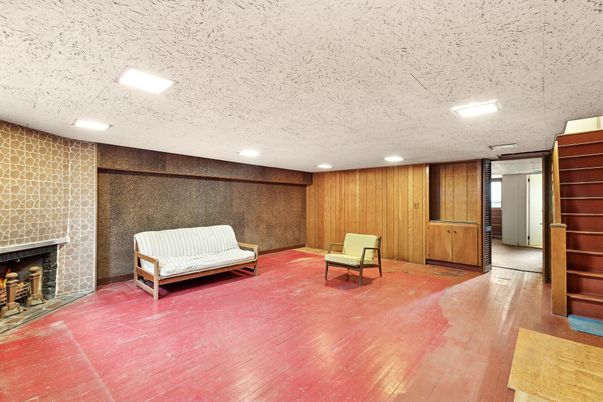 Empty room, Fireplace, Interior, Recessed Lighting