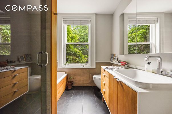 Bathroom, Dual Sink Vanities, Glass Shower, Interior