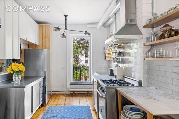 Interior, Kitchen, Pendant Lights, Stainless Steel Appliances, Wood Texture Flooring