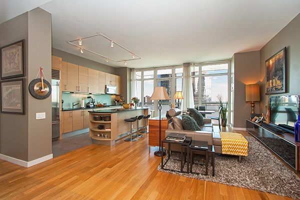Interior, Kitchen, Living room, Wood Texture Flooring