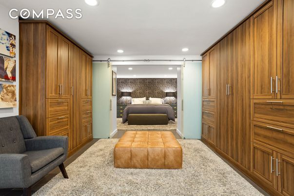 Bedroom, Interior, Recessed Lighting, Stone Walls