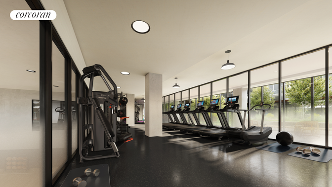 Fitness Equipment, Gym, Interior, Recessed Lighting