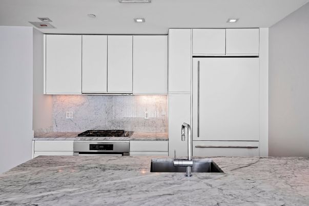 Interior, Kitchen, Marble, Recessed Lighting, Stainless Steel Appliances