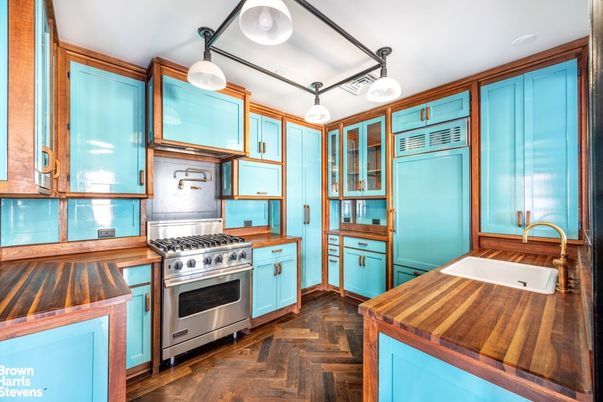 Interior, Kitchen, Stainless Steel Appliances, Wood Texture Flooring