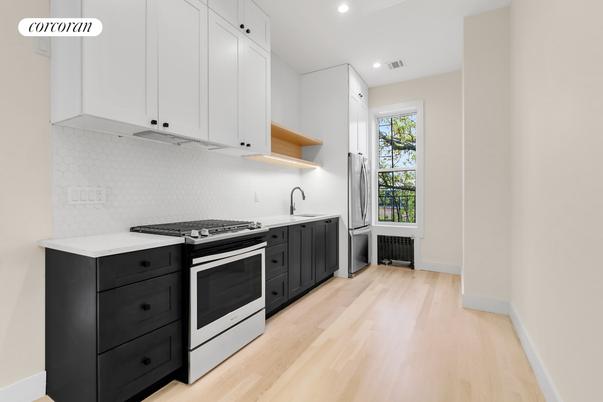 Interior, Kitchen, Recessed Lighting, Wood Texture Flooring