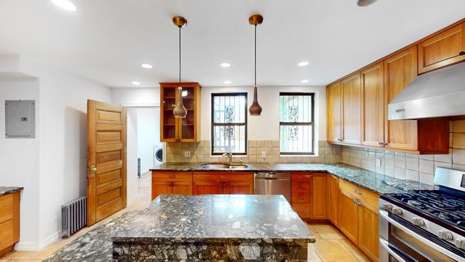 Interior, Kitchen, Pendant Lights, Recessed Lighting, Stainless Steel Appliances