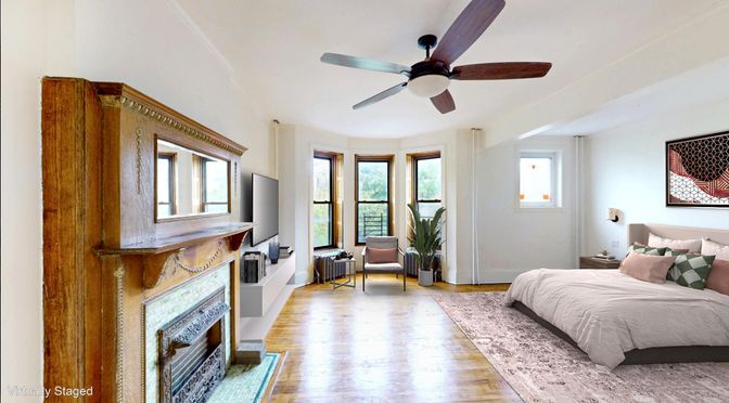 Bedroom, Fireplace, Interior, Water, Wood Texture Flooring