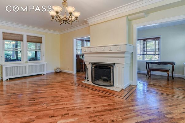 Chandelier, Fireplace, Interior, Wood Texture Flooring
