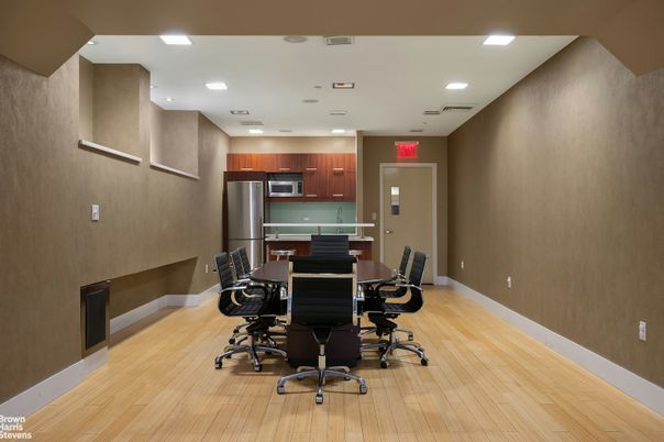 Home Office, Interior, Kitchen, Recessed Lighting, Stainless Steel Appliances, Wood Texture Flooring