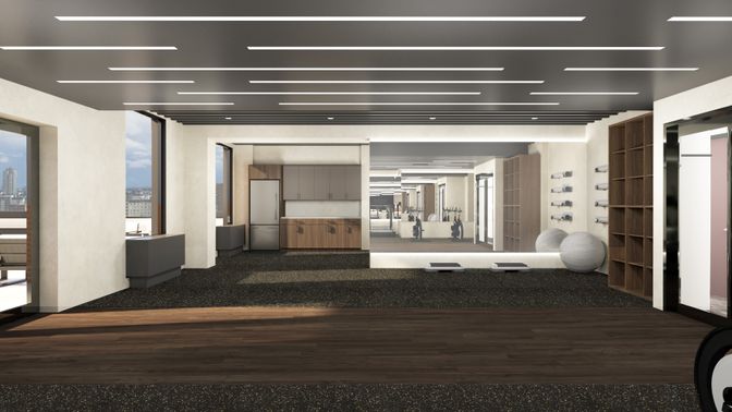 Fitness Equipment, Interior, Recessed Lighting