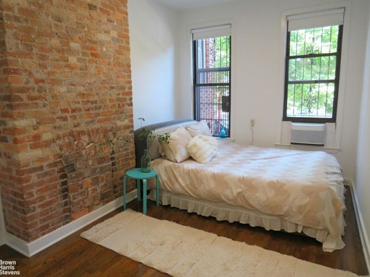 Bedroom, Interior, Stone Walls, Wood Texture Flooring