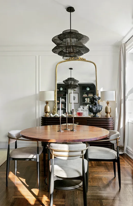 Chandelier, Dining room, Interior, Wood Texture Flooring