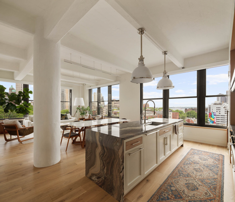 Dining room, Interior, Kitchen, Pendant Lights, Wood Texture Flooring