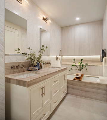 Bathroom, Dual Sink Vanities, Interior, Recessed Lighting