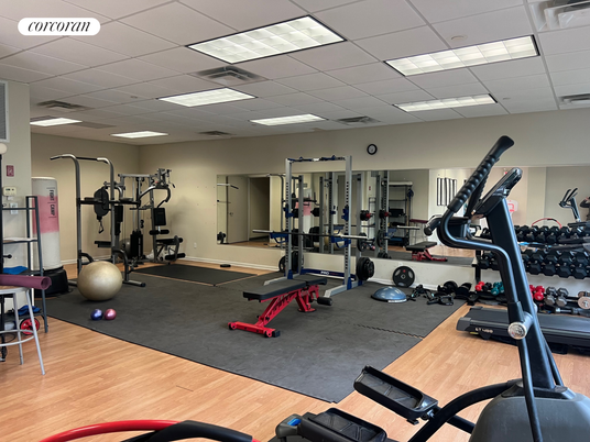 Fitness Equipment, Interior, Recessed Lighting, Wood Texture Flooring