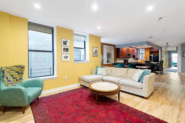 Dining room, Interior, Kitchen, Living room, Pendant Lights, Recessed Lighting, Wood Texture Flooring