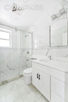 Bathroom, Glass Shower, Interior, Marble Walls, Recessed Lighting