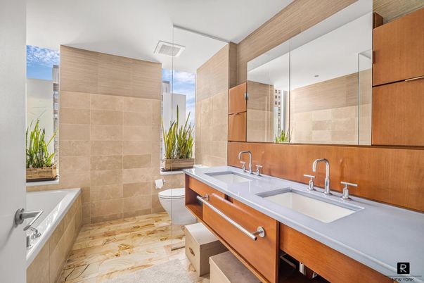 Bathroom, Dual Sink Vanities, Interior, Wood Texture Flooring