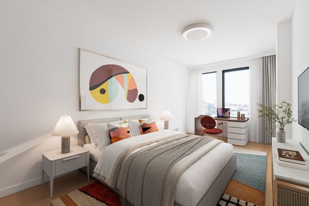Bedroom, Interior, Wood Texture Flooring
