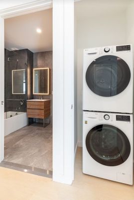 Bathroom, Interior, Recessed Lighting, Utility Closets, Washer