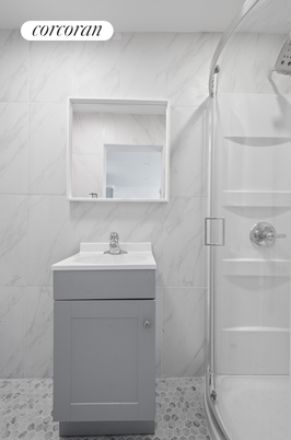 Bathroom, Glass Shower, Interior, Marble Walls