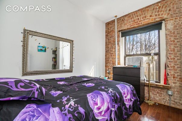Bedroom, Interior, Stone Walls, Wood Texture Flooring