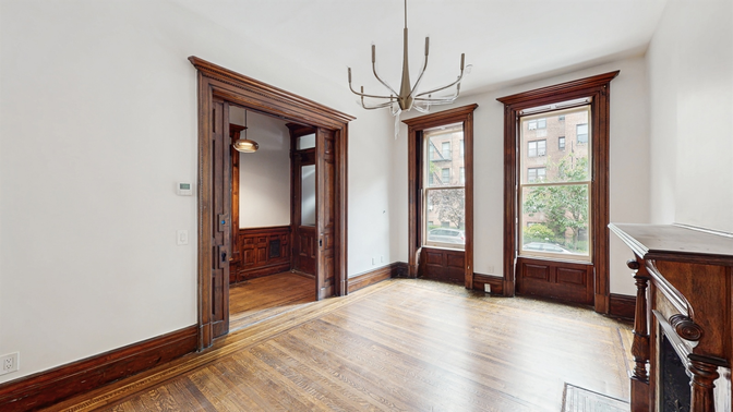 Chandelier, Empty room, Interior, Wood Texture Flooring