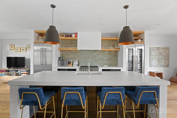 Interior, Kitchen, Pendant Lights, Stainless Steel Appliances, Wood Texture Flooring