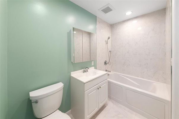 Bathroom, Interior, Marble, Marble Walls, Recessed Lighting