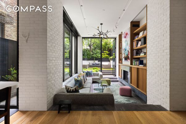 Fireplace, Interior, Living room, Stone Walls, Wood Texture Flooring