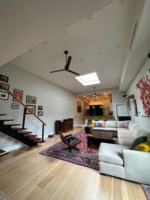 Interior, Kitchen, Living room, Pendant Lights, Recessed Lighting, Wood Texture Flooring