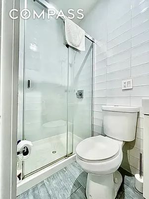 Bathroom, Glass Shower, Interior, Wood Texture Flooring