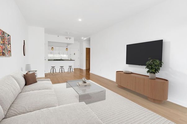 Interior, Living room, Pendant Lights, Recessed Lighting, Wood Texture Flooring