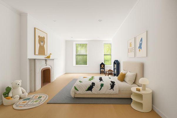 Bedroom, Fireplace, Interior, Recessed Lighting