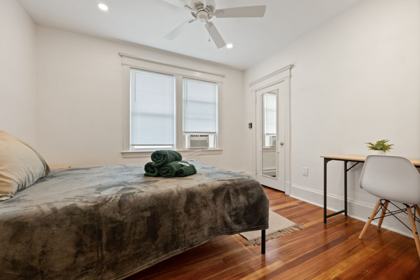 Bedroom, Home Office, Interior, Recessed Lighting, Wood Texture Flooring
