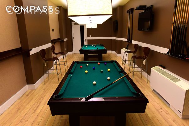 Billiard Table, Game Room, Interior, Wood Texture Flooring