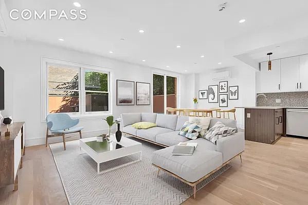 Dining room, Interior, Kitchen, Living room, Recessed Lighting, Wood Texture Flooring