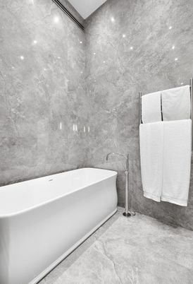 Bathroom, Free Standing Baths, Interior, Recessed Lighting