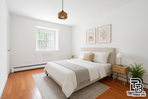 Bedroom, Interior, Pendant Lights, Wood Texture Flooring