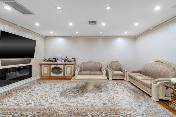 Fireplace, Interior, Recessed Lighting, Wood Texture Flooring